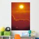 Glowing Yellow Sun Ball, Bright Orange Sunset Wall Mural