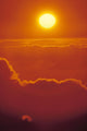 Glowing Yellow Sun Ball, Bright Orange Sunset Wall Mural
