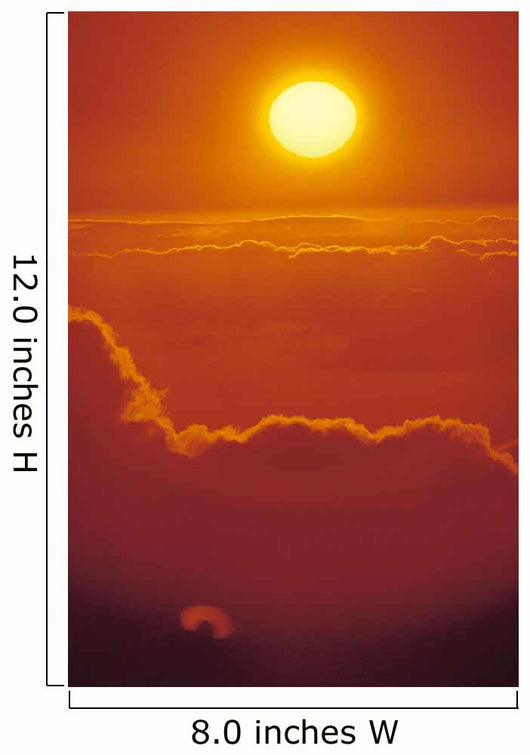 Glowing Yellow Sun Ball, Bright Orange Sunset Wall Mural