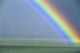 Hawaii, Maui, Faint Portion Of Rainbow Over Fields, Misty Sky Wall Mural