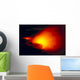 Glowing Lava Flow Into Ocean Bright Red Orange Wall Mural