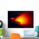 Glowing Lava Flow Into Ocean Bright Red Orange Wall Mural