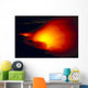 Glowing Lava Flow Into Ocean Bright Red Orange Wall Mural