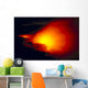 Glowing Lava Flow Into Ocean Bright Red Orange Wall Mural