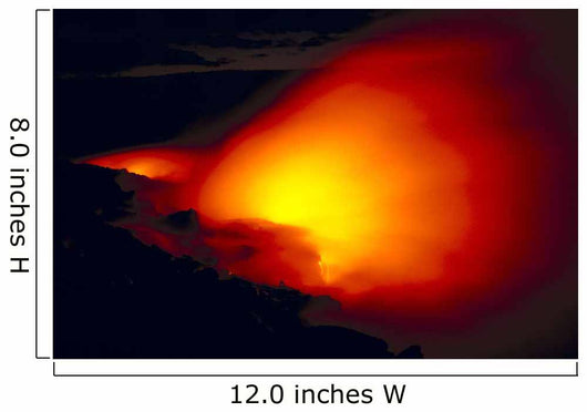 Glowing Lava Flow Into Ocean Bright Red Orange Wall Mural