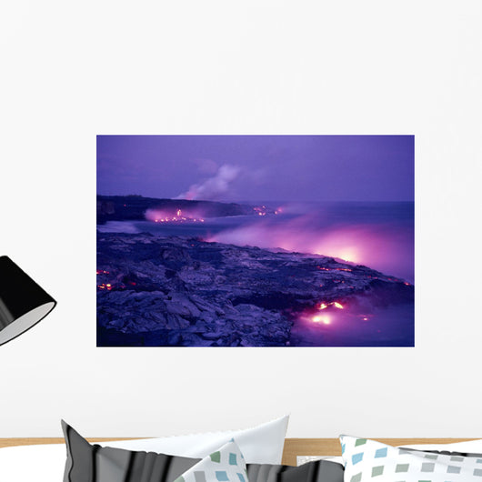 Pink Hues Along Coastline Wall Mural