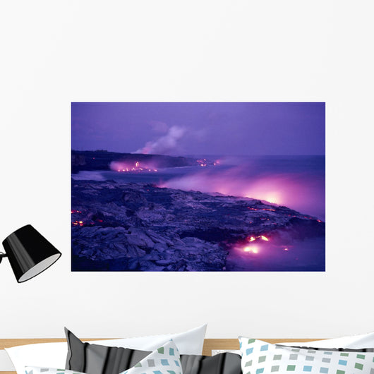 Pink Hues Along Coastline Wall Mural