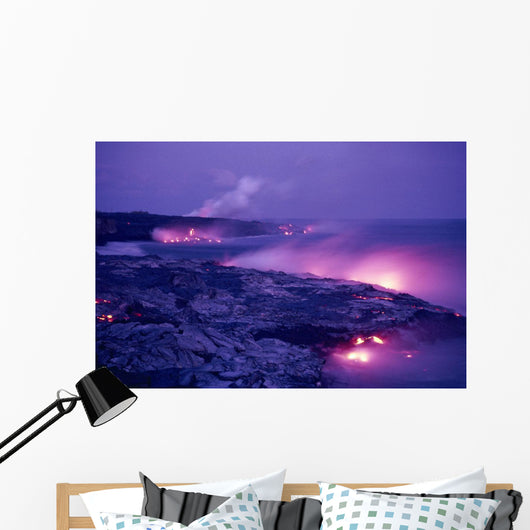 Pink Hues Along Coastline Wall Mural