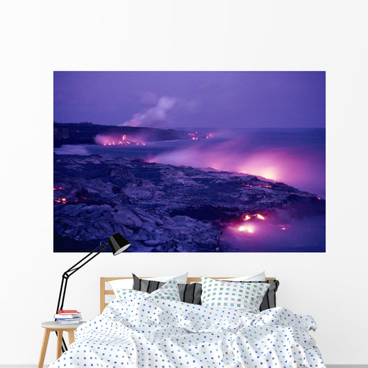 Pink Hues Along Coastline Wall Mural