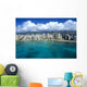 Hawaii, Oahu, Waikiki, Aerial View From Ocean Looking Toward Mountains Wall Mural