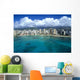Hawaii, Oahu, Waikiki, Aerial View From Ocean Looking Toward Mountains Wall Mural