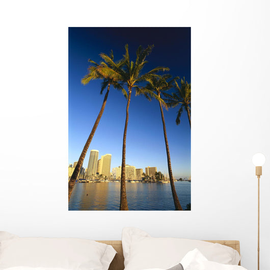 Palm Trees In Foreground Wall Mural