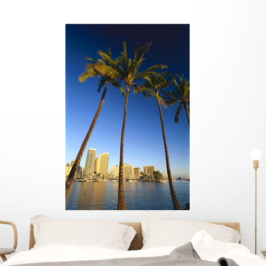 Palm Trees In Foreground Wall Mural