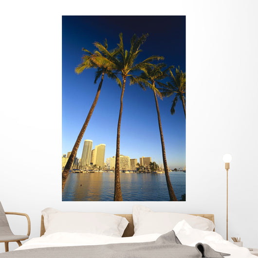 Palm Trees In Foreground Wall Mural