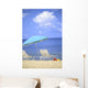 Pair Of Beach Chairs And An Umbrella Wall Mural