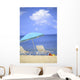 Pair Of Beach Chairs And An Umbrella Wall Mural