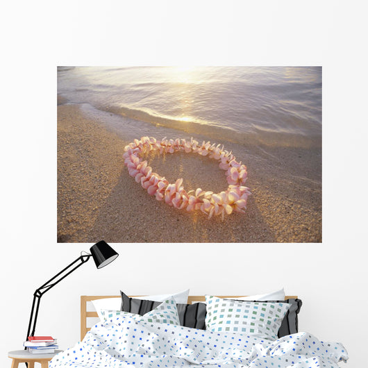 Pale Pink Plumeria Lei Wall Mural