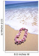Close-Up Of Pink Lei In Sand On Beach, Foaming Shore Waters, Blue Sky Wall Mural