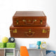 Vintage Leather Suitcases against Wall Mural