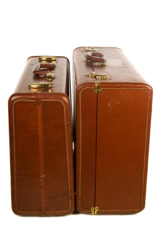 Vintage Leather Luggage against Wall Mural