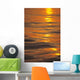 Sunset Orange And Gold Reflections On Smooth Ocean Surface Wall Mural