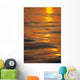 Sunset Orange And Gold Reflections On Smooth Ocean Surface Wall Mural