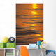Sunset Orange And Gold Reflections On Smooth Ocean Surface Wall Mural