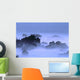 Misty Fog Layer Over Lava Rocks, Ocean Shoreline Wall Mural