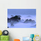 Misty Fog Layer Over Lava Rocks, Ocean Shoreline Wall Mural