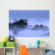 Misty Fog Layer Over Lava Rocks, Ocean Shoreline Wall Mural