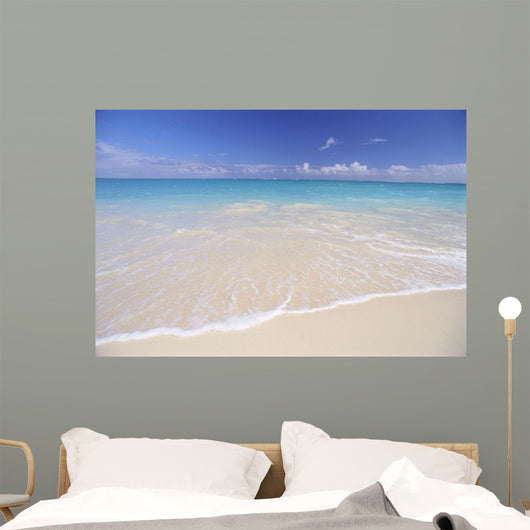 Hawaii, Beautiful White Sand Beach With Turquoise Water, Blue Sky Wall Mural