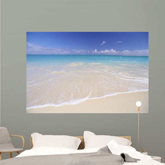 Hawaii, Beautiful White Sand Beach With Turquoise Water, Blue Sky Wall Mural