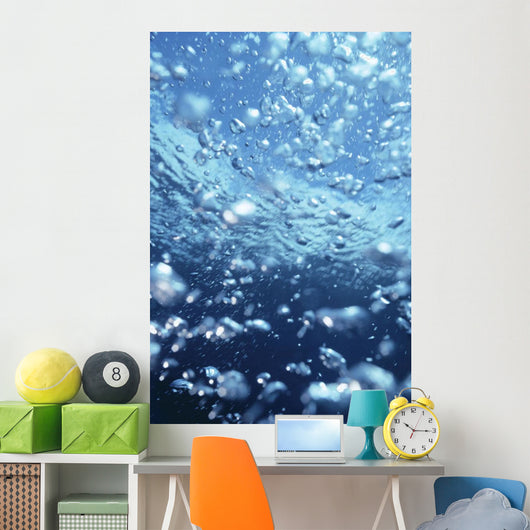Underwater View Of Air Bubbles Near Surface Wall Mural