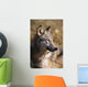 Montana, Portrait Shot, Side View Of Gray Wolf In Field Of Dry Grass Wall Mural