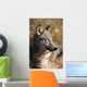 Montana, Portrait Shot, Side View Of Gray Wolf In Field Of Dry Grass Wall Mural