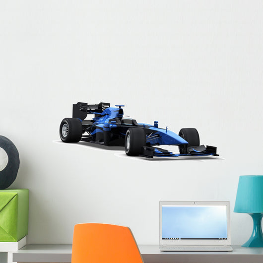 blue race car Wall Decal