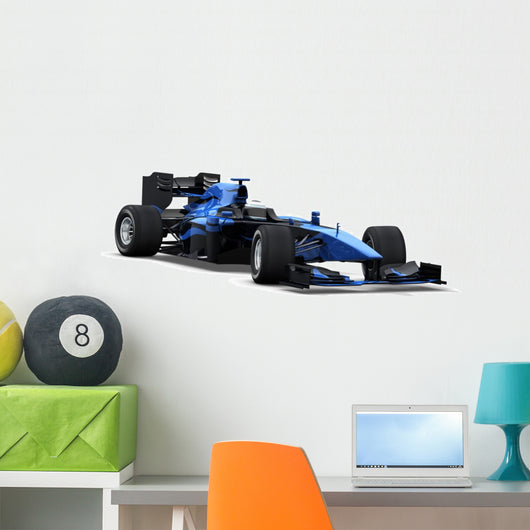 blue race car Wall Decal