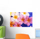Close-Up Of Yellow And Pink Plumeria Flowers Wall Mural