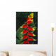 Detail Of Hanging Heliconia Against Leaf, Bright Contrasting Colors Wall Mural