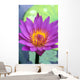 Close-Up Detail Of Vibrant Lily Flower, Lily Pad Wall Mural