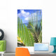 View Through Green Palm Leaves Of Blue Sky Wall Mural
