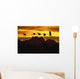 Alaska, Sandhill Crane Flying Above Clouds In Golden Sunset Sky Wall Mural