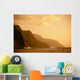 Hawaii, Kauai, Na Pali Coast, Sunset, Orange Hues Wall Mural