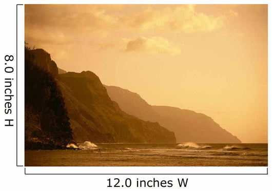 Hawaii, Kauai, Na Pali Coast, Sunset, Orange Hues Wall Mural
