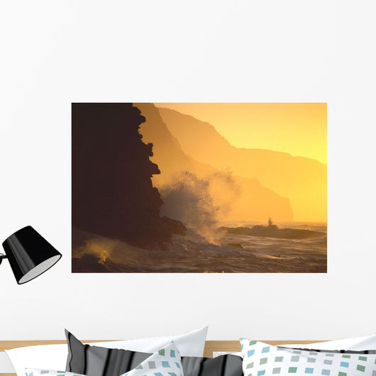 Misty Yellow Sky Wall Mural