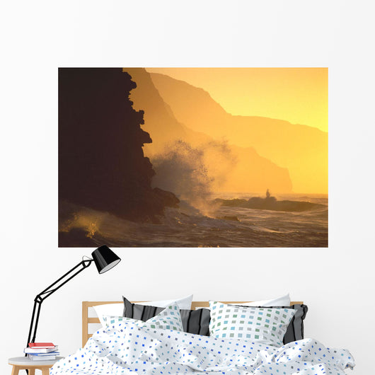 Misty Yellow Sky Wall Mural