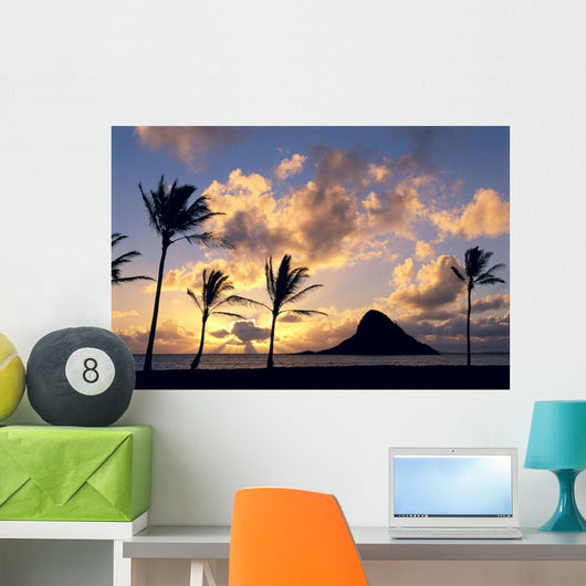 Palms On Shore Wall Mural