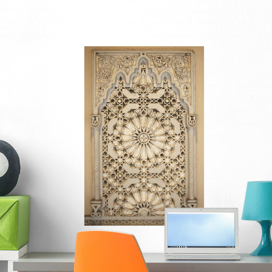 Ornate Stone Carving Wall Mural