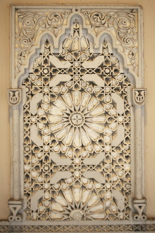 Ornate Stone Carving Wall Mural