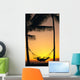 Silhouetted Couple Laying In Hammock On Beach At Sunset, Palm Trees Wall Mural